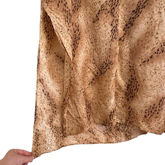 August Silk Intimates Caftan Animal Print Silk Size Medium Lounge Kaftan Dress - Picture 3 of 7